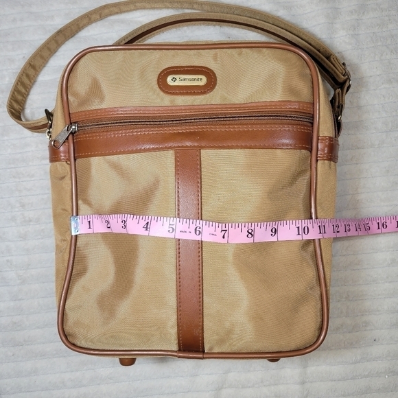 Vintage Samsonite Special Carry On Messenger Shoulder Bag Tote Khaki - Picture 5 of 13